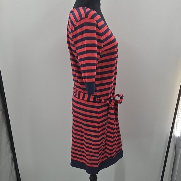 Banana Republic Pink and Blue Striped Midi Dress With Tie Waist - Picture 11 of 16
